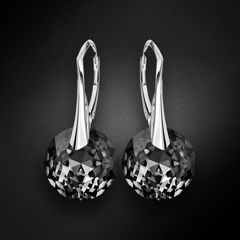 Sudraba auskari "Marianna (Silver Night)" ar Swarovski™ kristāliem